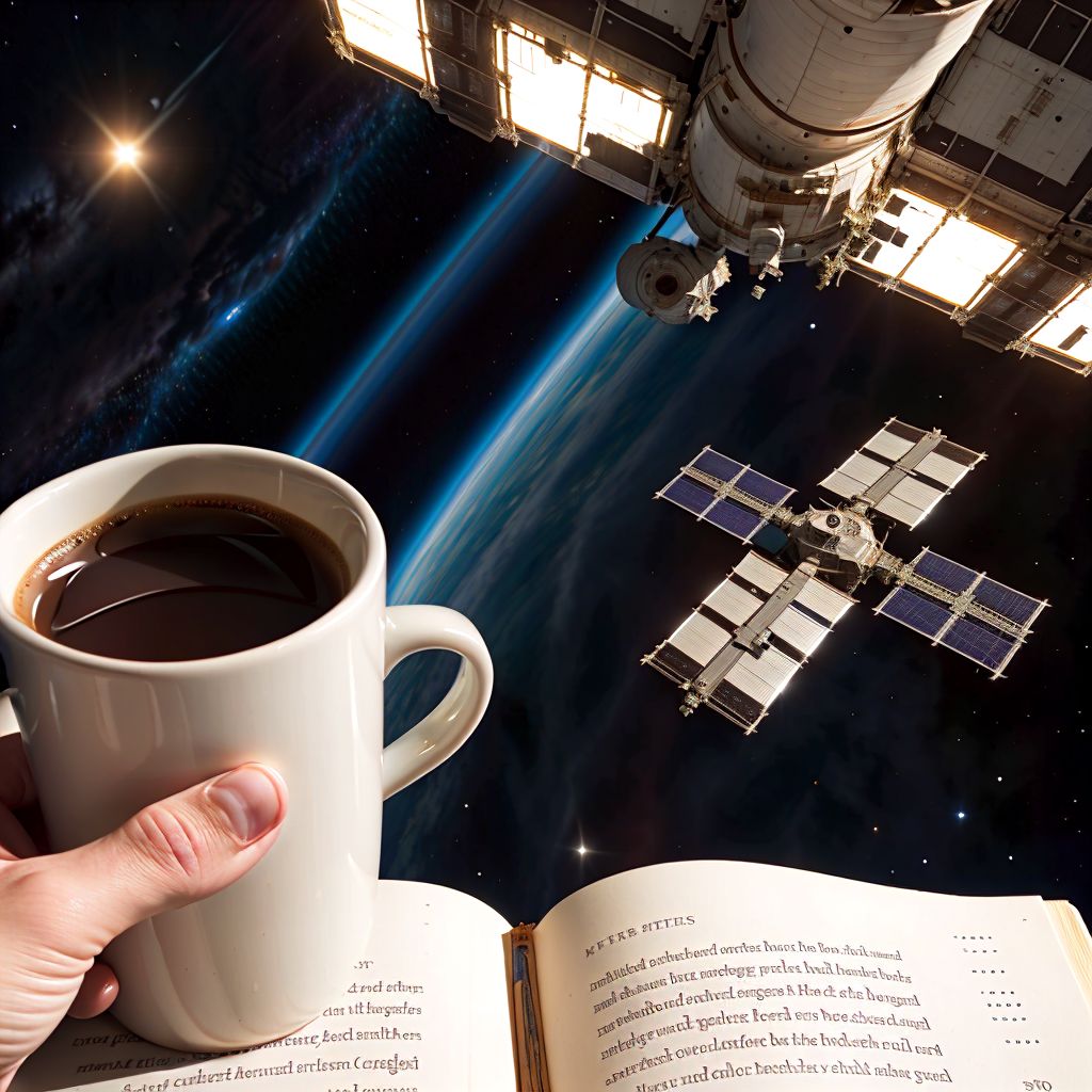 Coffee & Journal in space